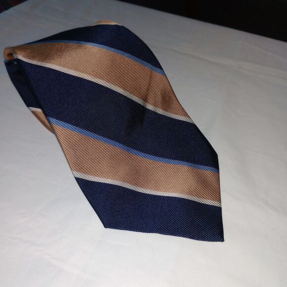 Christian Dior  Cravates Silk Tie Navy Geometric Paris/New York - Picture 1 of 4